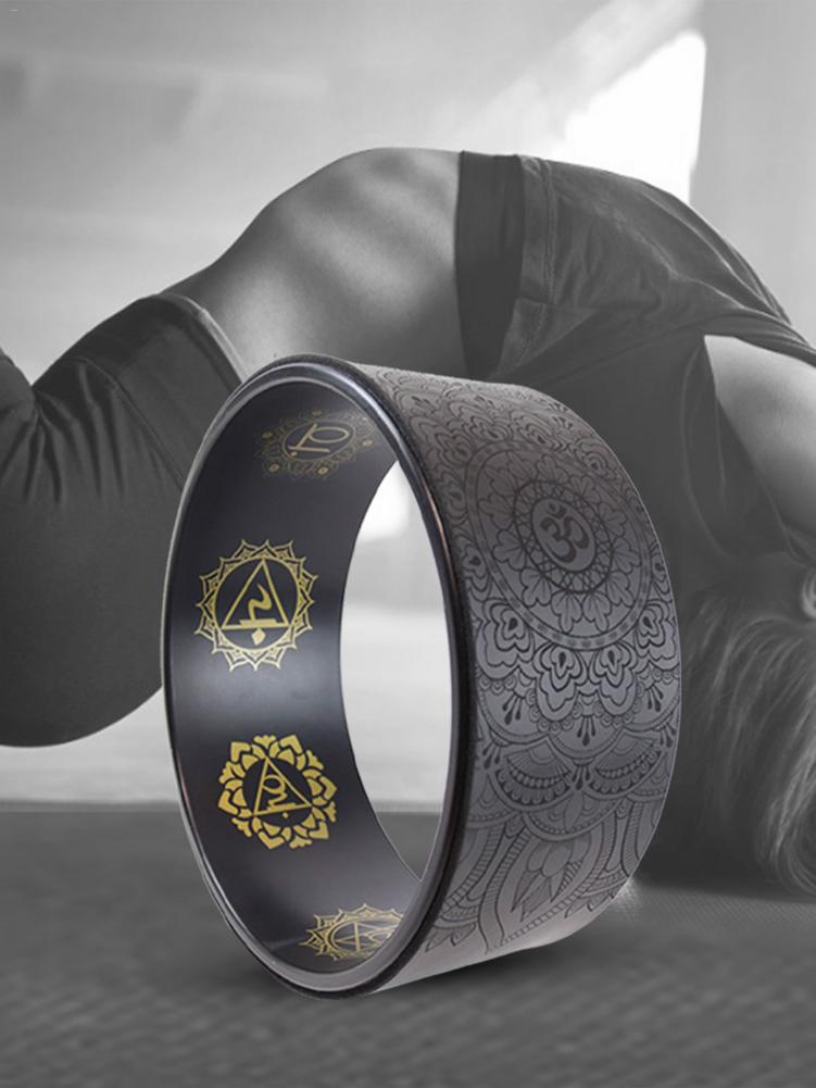 Yoga Wheel - 13x5 Inch - Cork Surface - PU, Rubber, PE - For Flexibility & Backbends