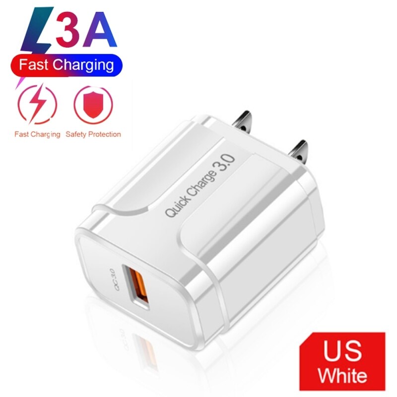 Portable QC3.0 18W USB Port Universal Quick Charging Charger for mobile Phone &amp; Tablet &amp; cameras &amp; MP3 &amp; MP4 (US/EU Plug)