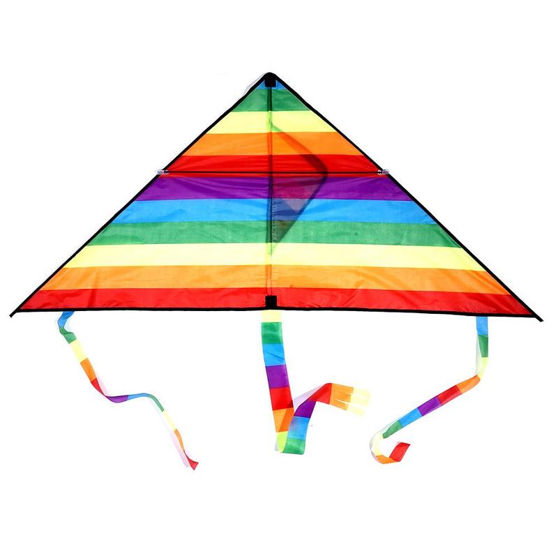 Triangle Rainbow Color Kite Small Children Love Easy To Fly In The Breeze Suitable for Summer Outings with Kids