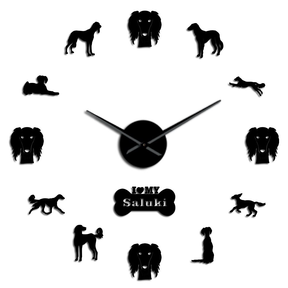 Desperki-Reloj de pared gigante con efecto espejo, pegatinas colgantes, decoración del hogar, para los propietarios de la casa: Black / 37inch