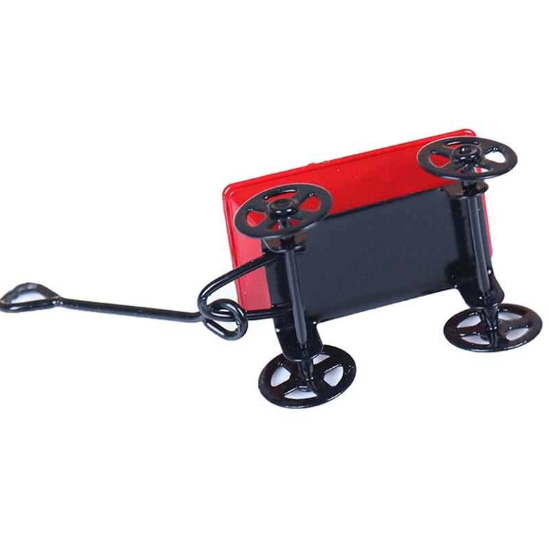 1pc Iron Mini Cart Miniature Accessory Mini Scene Accessory Mini Trolley Toy