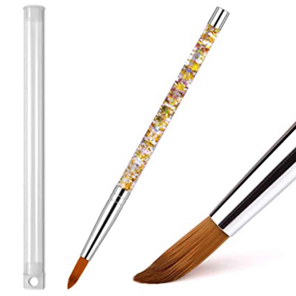 1PC Acrylic Nail Art Brush UV Gel Carving Pen Brush Liquid Powder DIY Nail Drawing Glitter Handle Round Oval Painting Brush