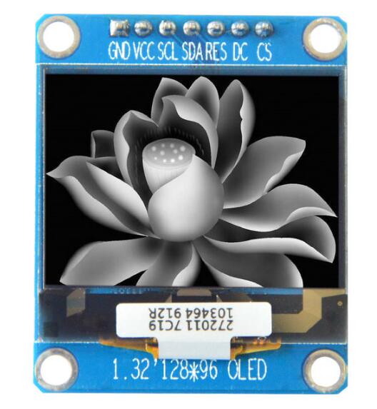 7Pin 1.5 inch OLED display module 128*96 128*128 1.32 inch OLED lcd-scherm SSD1327 met grijstinten: 1.32 inch white