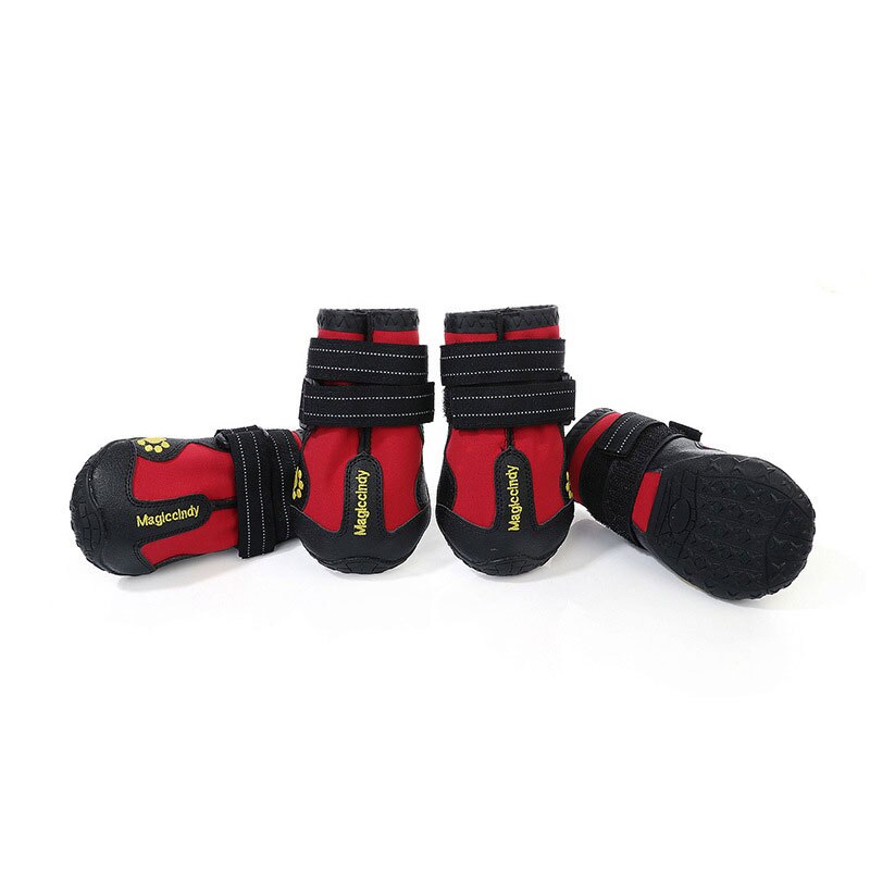 Chaussure imperméable réfléchissante pour grands chiens et veilleuse pour animaux de compagnie, bottes de pluie antidérapantes, chaussures d'extérieur à la