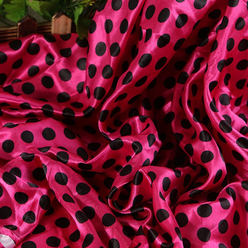 Prik skygge print punkt cap tørklæde satin tørklæde bånd kjole pyjamas stof: 8