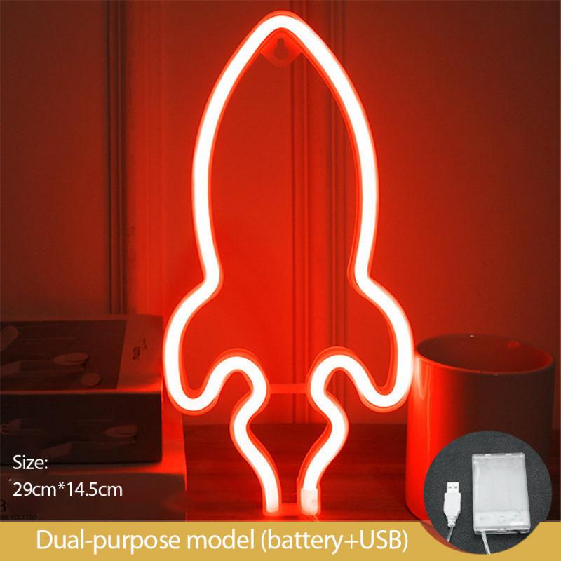 Neon- Zeichen USB LED Dekoration Planet Rakete Lampe Bunte Nacht Nacht Licht Weihnachten Hochzeit Party Dekor Licht Für Heimat Kind zimmer: 09