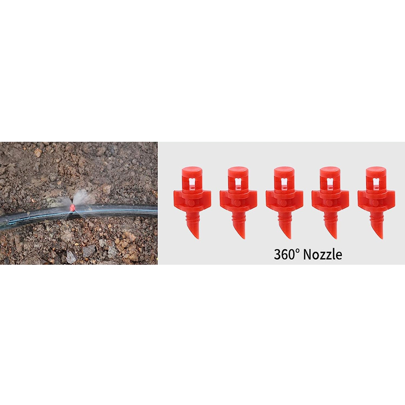 25-100Pcs Garden Irrigation Simple Refraction nozzle Watering Flower Mist Nozzle Threaded connection 90/180/360 Degrees Sprayer: green