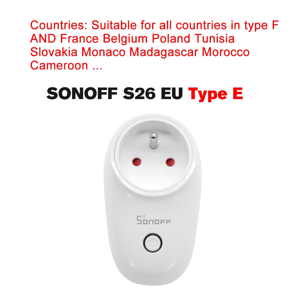 5 PCS SONOFF S26 ITEAD Wifi Smart Socket Draadloze Afstandsbediening Opladen Adapter Smart Home Stopcontacten EU Type E smart Timer