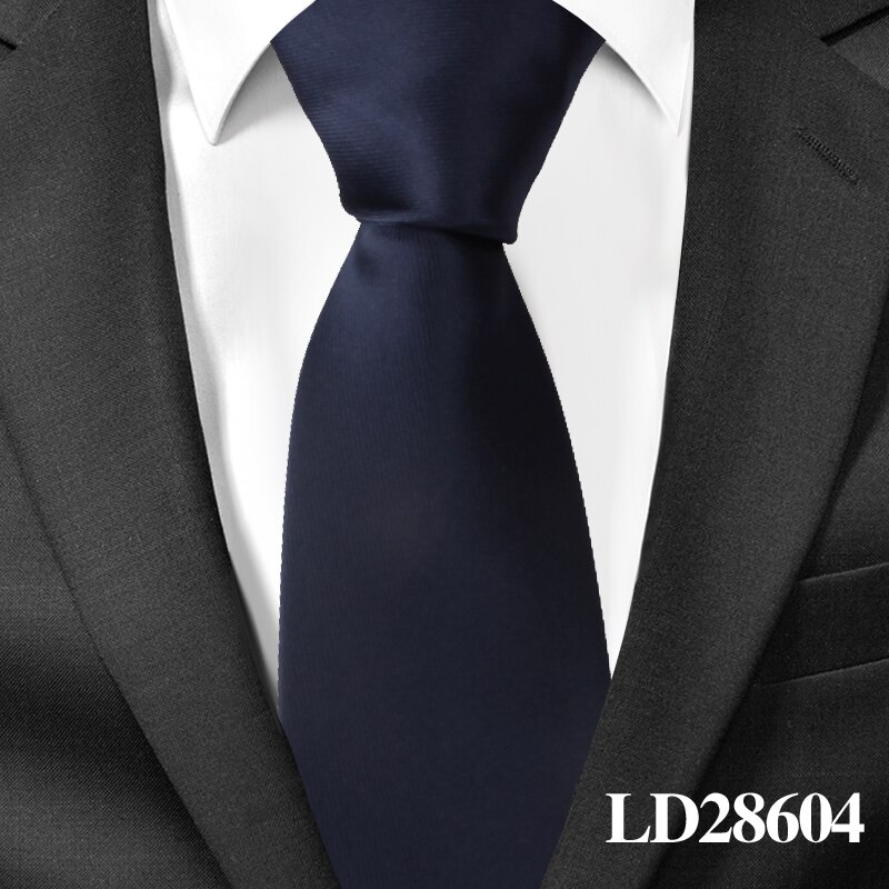 Classic Satin Neck Ties for Men Casual Suits Tie Gravatas Solid Black Mens Neckties For Business 7.5 cm Width Wedding Men Ties: LD28604