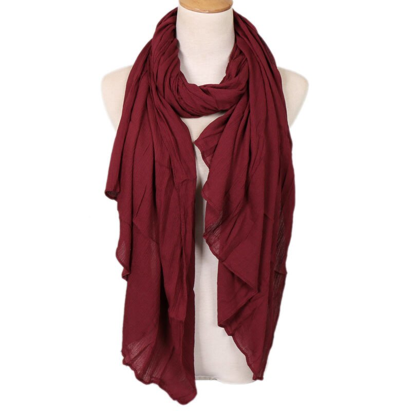 Llaven – foulard froissé pour femmes, hijab de luxe, 100% rayonne, châle froissé, couleur unie, écharpe musulmane, grande taille 180x95cm: 1