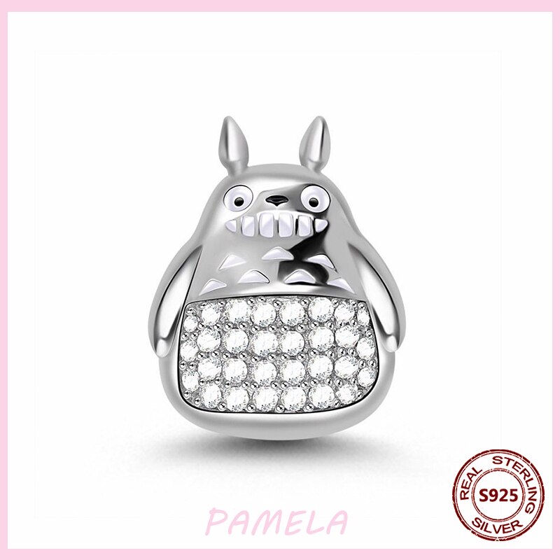PAMELA-abalorios de plata esterlina 925 para mujer, abalorios de flamenco rosa, perro, búho, Animal, bricolaje para pulsera colgante Original, joyería de: YBT669