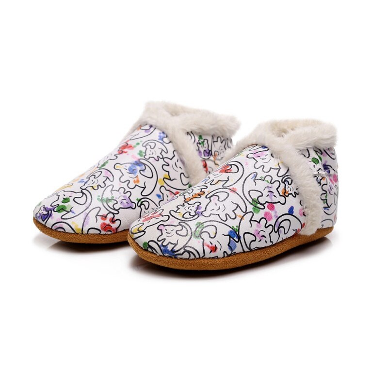 Baby Peuter Laarzen Baby Meisjes Jongens Winter Warm Houden Schoenen Eerste Wandelaars Sneakers Kids Crib Pasgeborenen Prewalkers: Grijs / 13-18 months