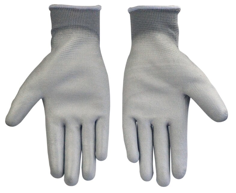 Guantes de seguridad antiestáticos ESD, guante de nailon gris con palma de poliuretano PU sumergido, guante de trabajo antiestático