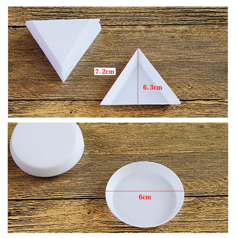 White tray round and triangular plastic tray 20Pcs for Pick up Gem Craft operation tools