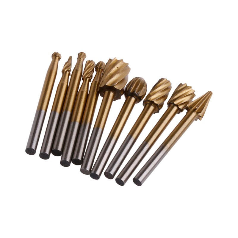 10Pcs Engraving Cutter Woodworking Tools Grinding Electric Rotary File Head Bit