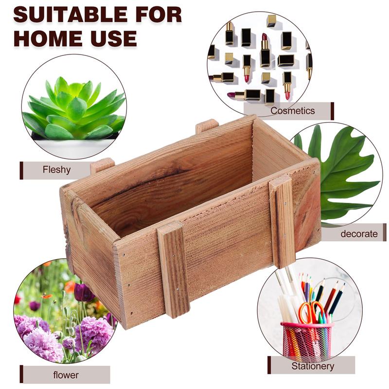 Wooden Flowerpot Succulent Pot Durable Wooden Storage Box Plant Container
