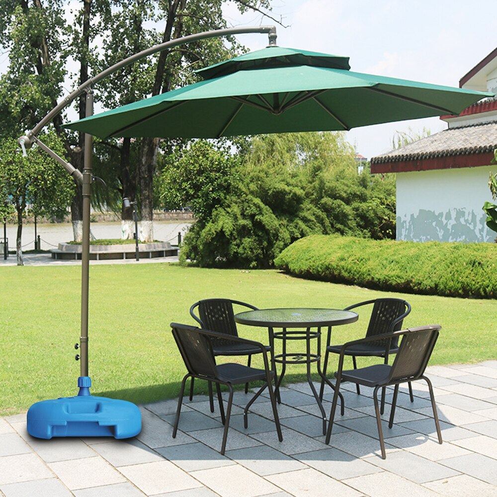 Parasol Stand 20L Water Injection Base Garden Umbrella Base Stand Round Patio Beach Garden Patio Umbrella Sun Shelter Accessor
