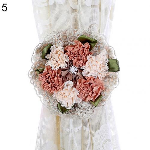 2 Stuks Bloemen Gordijn Tieback Elasticiteit Gordijn Bandjes Metalen Strass Gordijnen Houder Clips Bloem Vormige Gordijn Accessoires: 5