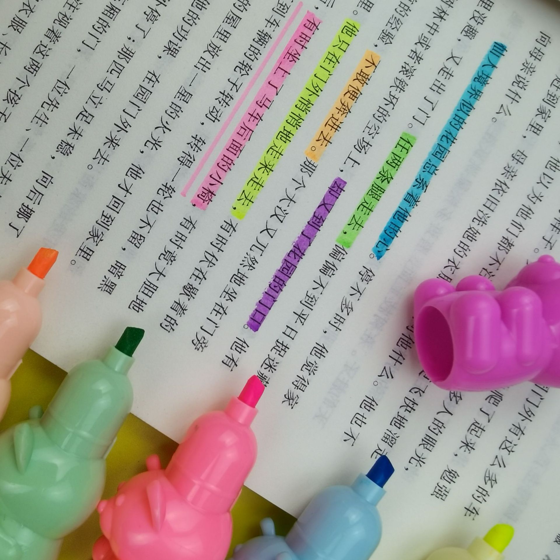 12 Set/partij Creatieve Mini Beer Markeerstift Kawaii 6 Kleuren Tekening Schilderen Art Marker Pen Schoolbenodigdheden Briefpapier