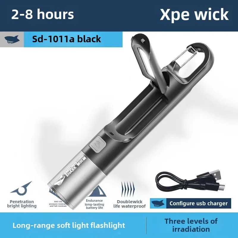 Xiaomi SMILING SHARK Outdoor Mini Flashlight Portable Strong Lights Variable Focus Travel Camping Fishing Walking Lighting Lamp
