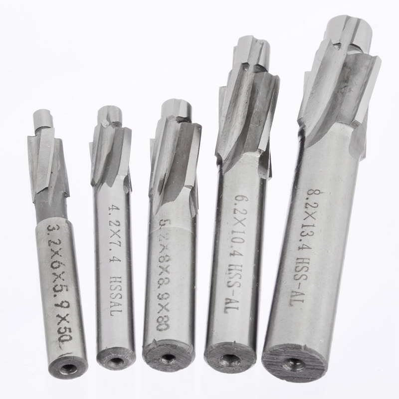 Best 5Pcs HSS Counterbore End Mill M3-M8 Pilot Slotting Tool Milling Cutter Countersink End Mills