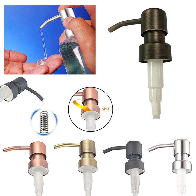 Retro Metal Liquid Soap Dispenser Replacement Soap Pump Liquid Lotion Bottle Head Soap And Lotion Dispenser Pumps
