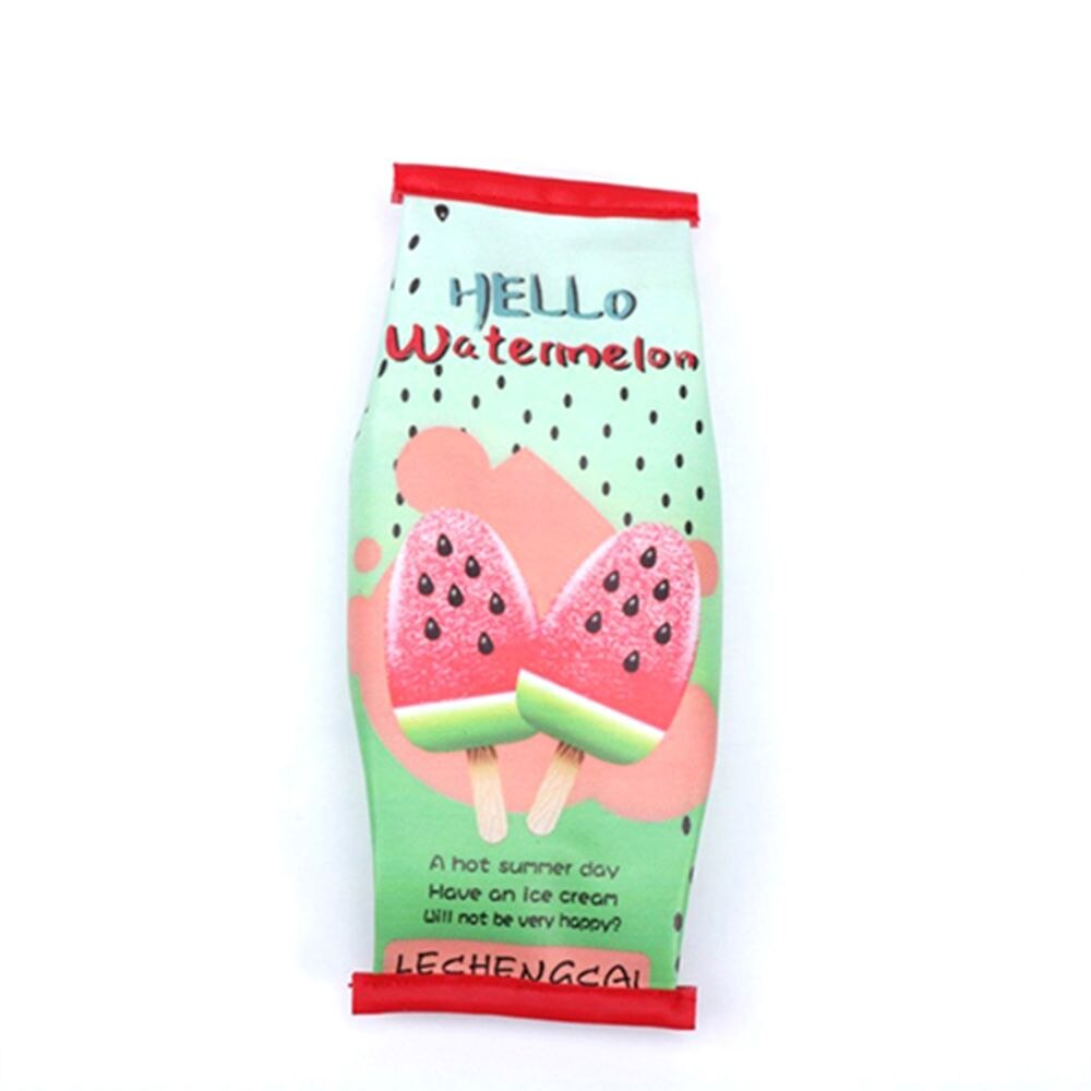 1Pc Watermelon pencil cases girls cute imitation PU leather kiwi pencil case bag fruit case office school supplies: A