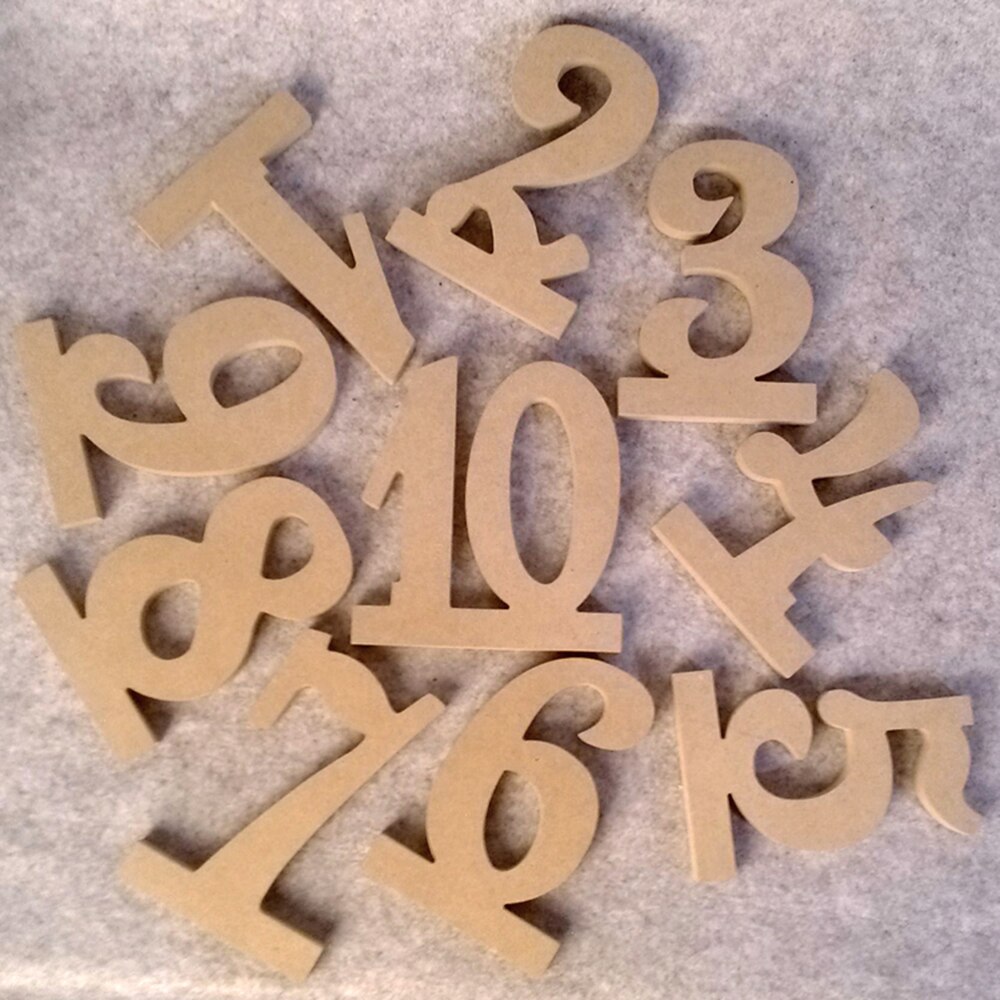1-10 Wooden Table Number with Base Table Figure Number Holder Wedding Table Decoration For Reception Wooden Wedding Supplies