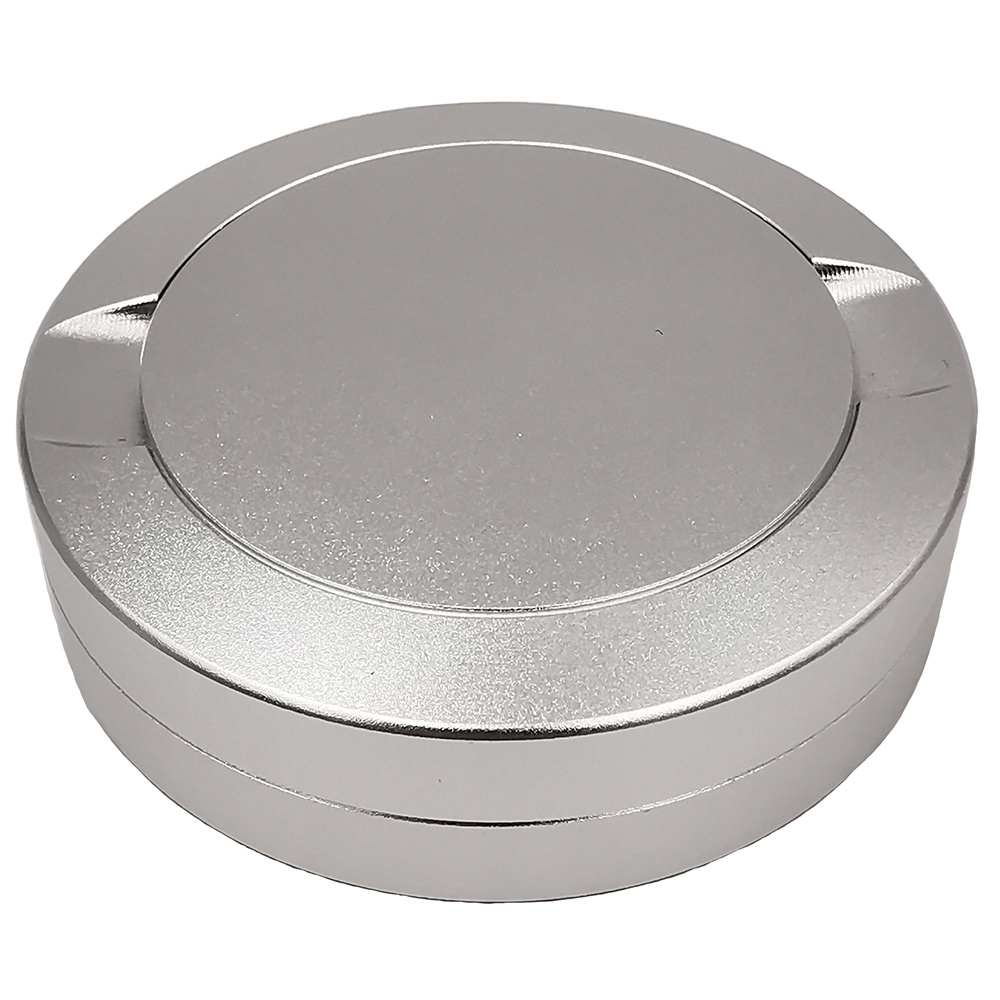 Zyn metallburk 72mm behållare förvaringsplåt snusdosor aluminium svart färg 3 lager snusdosa cnc metall för snus: Silver-