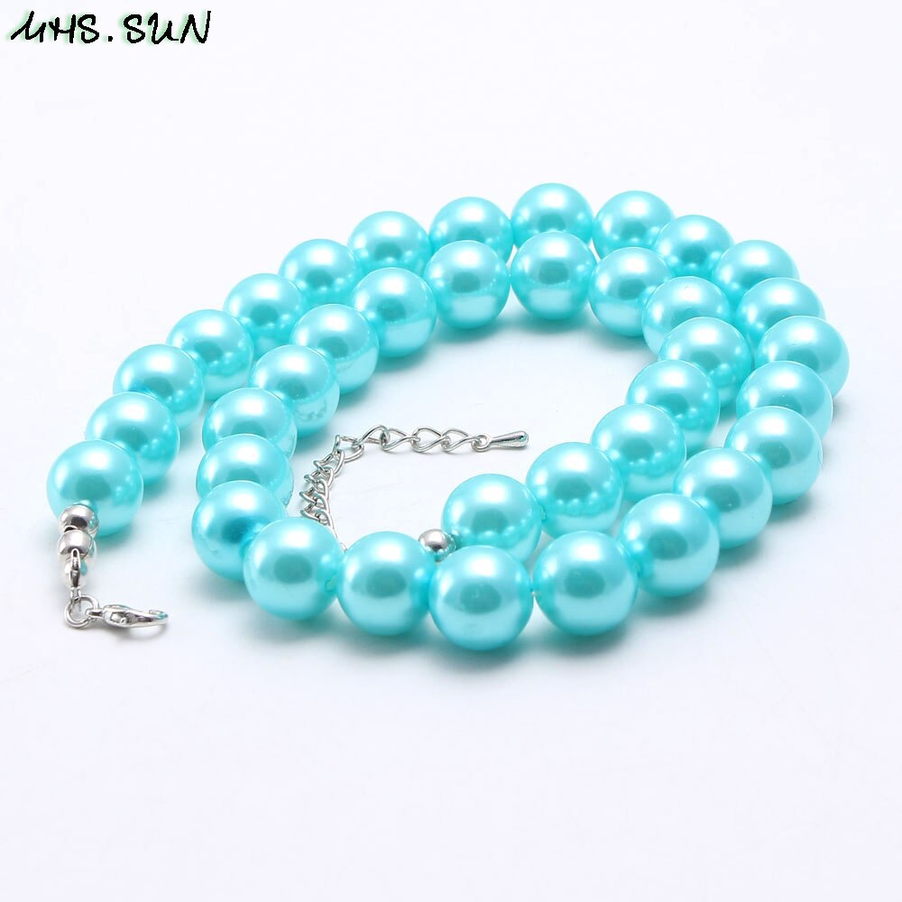 MHS.SUN Girl Kid Beaded Necklace Colorful Pearl Bubblegum Necklace For Baby Children Handmade Jewelry 1Pc: 6