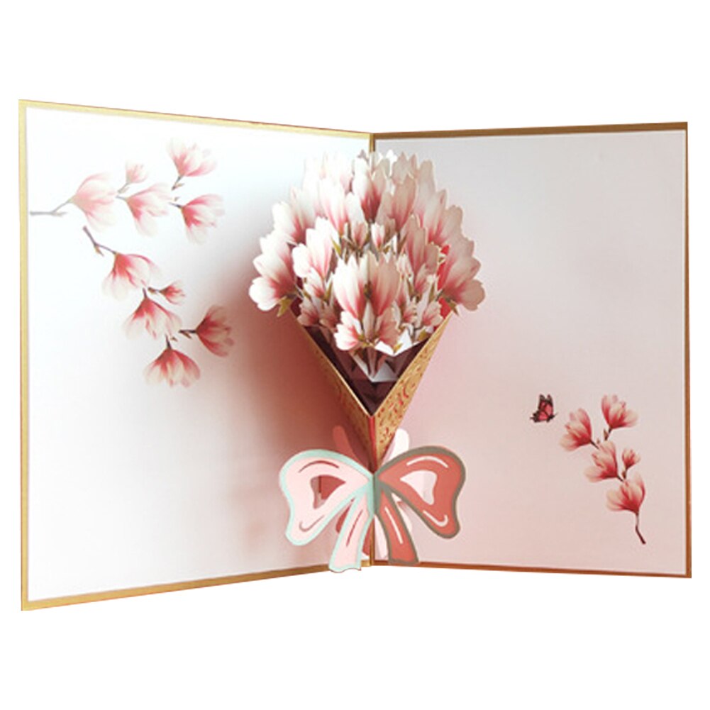 3D Pop Up Cards Flower Bouquet Greeting Card Anniversary Mothers Day Valentine Birthday Christmas Cards For Mom Sympathy