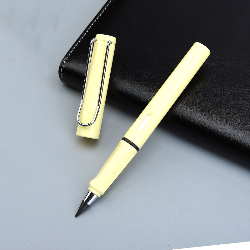 1Pcs Novelty Eeuwige Pen Onbeperkt Schrijven Potlood Geen Inkt Technologie Magic Potloden Schrijven Schets Schilderen Briefpapier: Light yellow