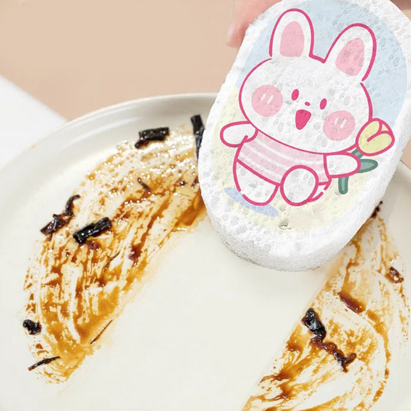 Éponge à vaisselle de cuisine, douce et absorbante, nettoyage, couleur de dessin animé, brosse de nettoyage ménager, éponge Miracle