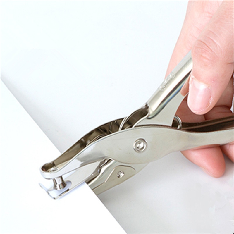 Handheld 1-Hole Metal Punch Make One Can 8 Pages tag punch School student office like tool
