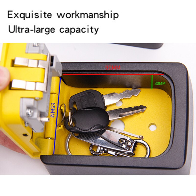 Coffre-fort mural antivol pour clés d'extérieur, avec mot de passe, boîte de rangement  nc99