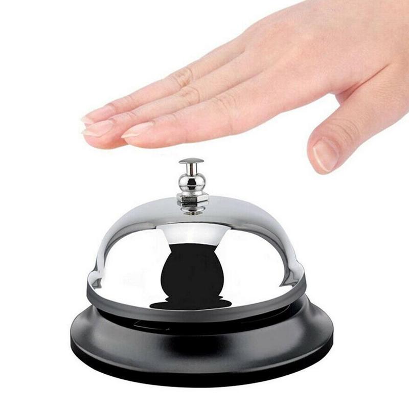 1Pcs Desk Keuken Hotel Counter Receptie Kleine Ring Service Bell Bell Summoning Bell Restaurant Call Maaltijd Zilveren Kitch j4L2