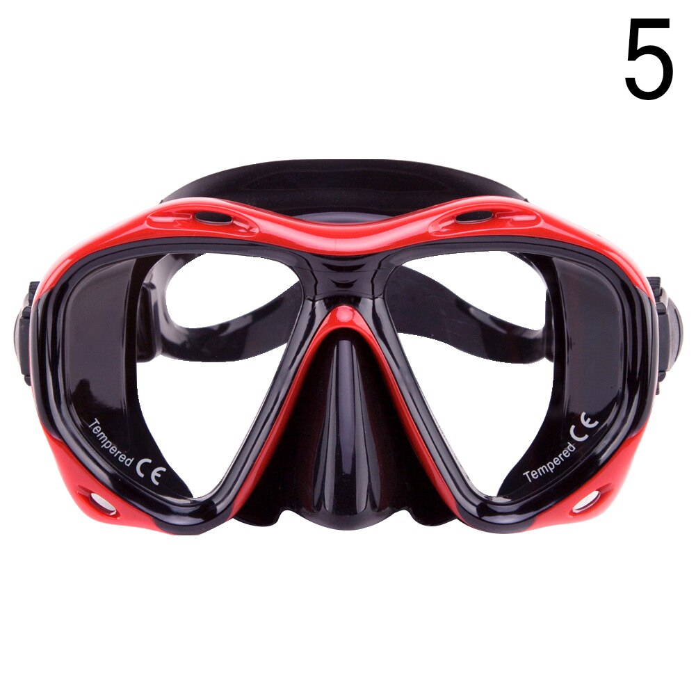 Adult Swimming Goggles Tempered Glass Wide View Anti-fog Snorkel Mask XR