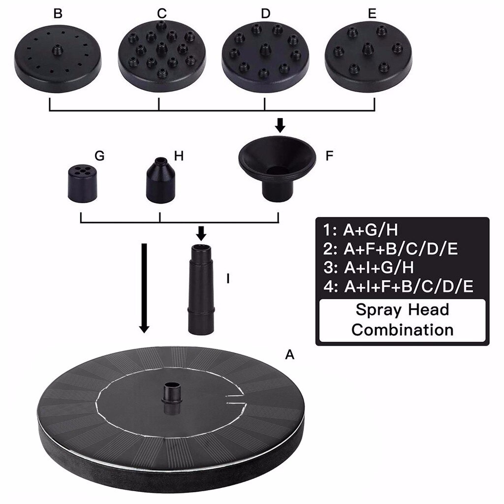 Floating Solar Fountain Garden Water Fountain Pool Pond Decoration Solar Panel Powered Fountain Water Pump Garden Decoration #36