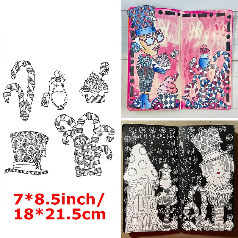 Clear Stamps Delicious Cupcake Candy Teapot Plate Silicone Stamps Flowers Stylist Attractive Headdress Hat 2022 Stamps: 4