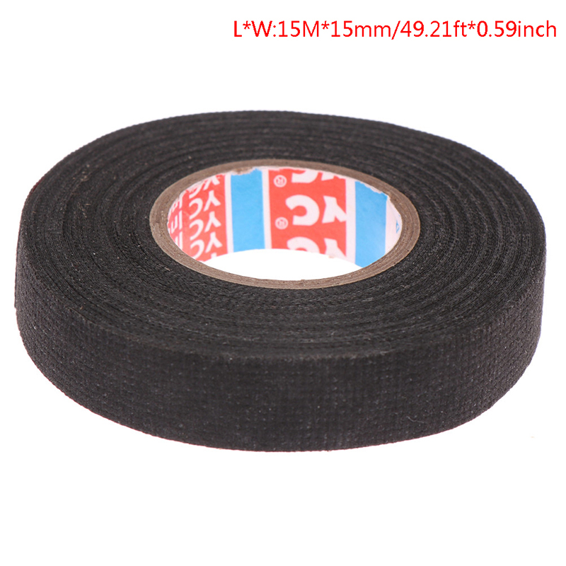 1Pcs 15mm Heat-resistant Flame Retardant Tape Coroplast Adhesive Cloth Tape For Car: Yellow