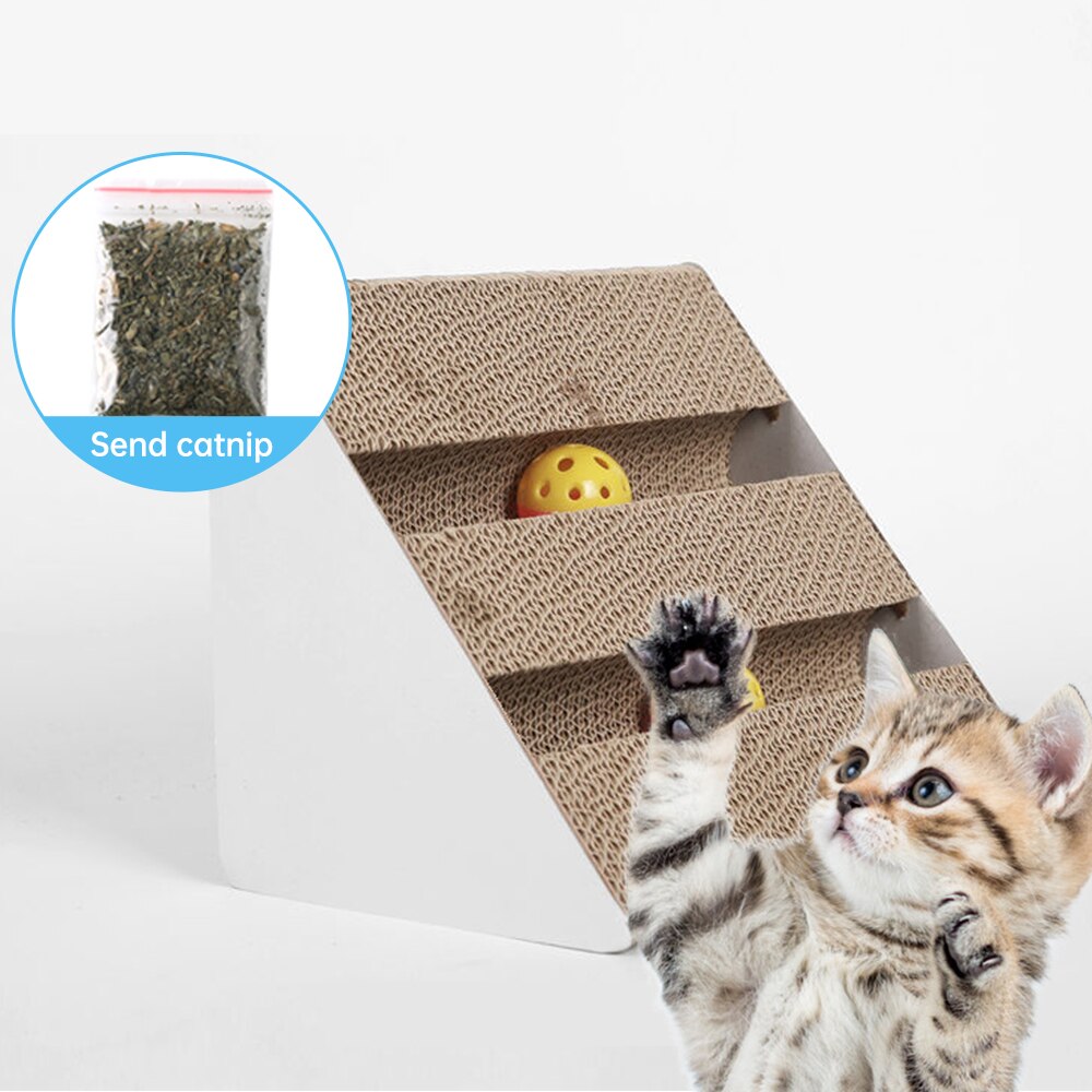 Corrugated Cat Scratch Board Pad Grinding Nails Interactive Protecting Furniture Cat Toy Large Size Cat Scratcher Toy Cardboard: 29x22x20cm 05