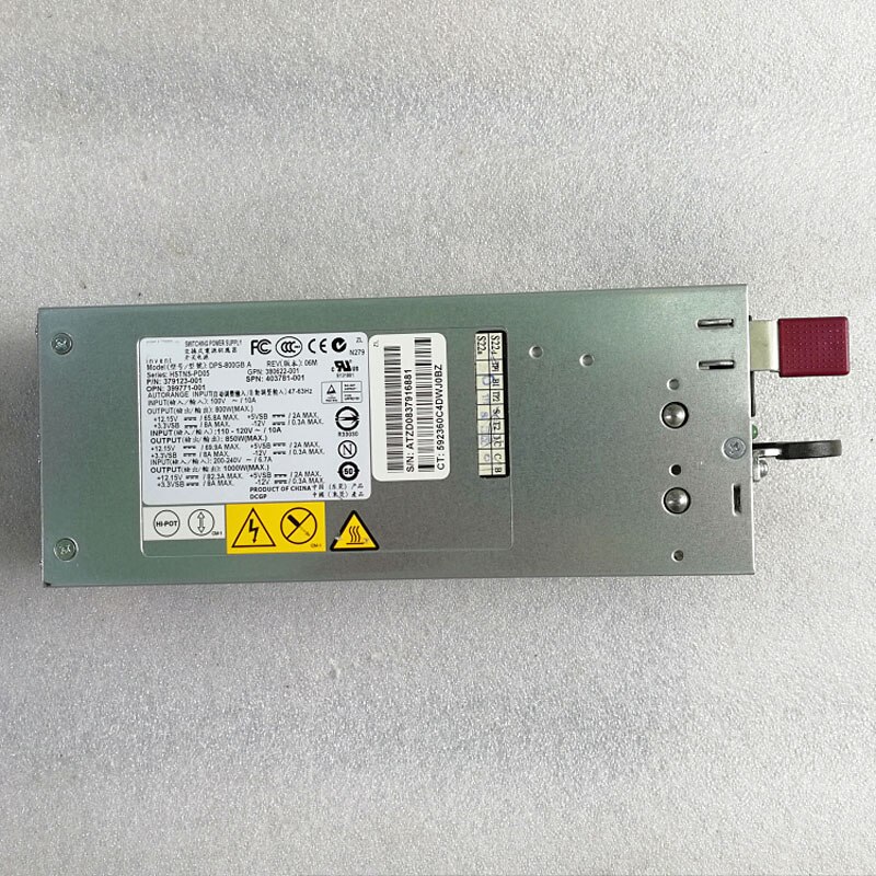 Originele Voeding DPS-800GB Een 379123-001 403781-001 Voor DL380G5 1000W 12V