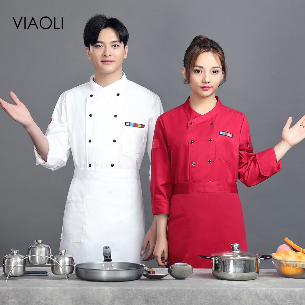 breathable unisex casual chef jacket flag kitchen catering restaurant service work uniform embroidery
