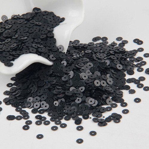 Paillette 4mm mat Sequin Pvc plat rond mat vernis Paillettes couture mariage artisanat femmes vêtements accessoires 20g: Matte black