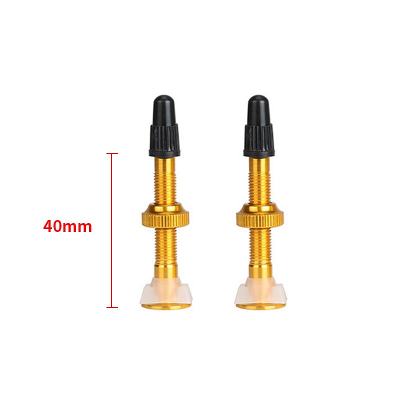 KR Bicycle Valve 1PCS Mountain Bike Accessories Vacuum Valve 40mm 60mm Aluminum Alloy French Extend Multicolor Tightness Valve: Gold 40mm