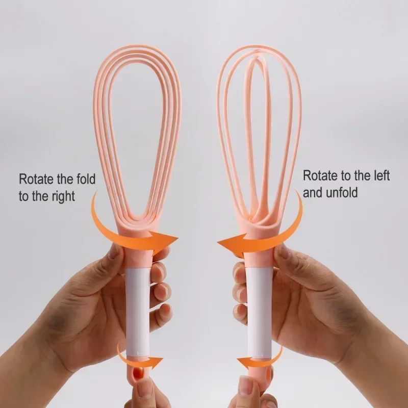 1 stücke Multifunktionale Dreh Manuelle Schneebesen Mixer Mini Kunststoff Küche Ei Schneebesen Backen Werkzeug Ei Rührwerk Silikon Umweltfreundliche