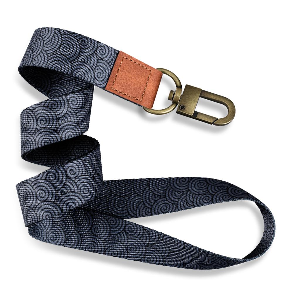 485*20mm nyckelring remmar rep mobiltelefon hals rem lanyard för id-kort nyckelring usb badge hållare diy lariat lanyard hang rop: Svart