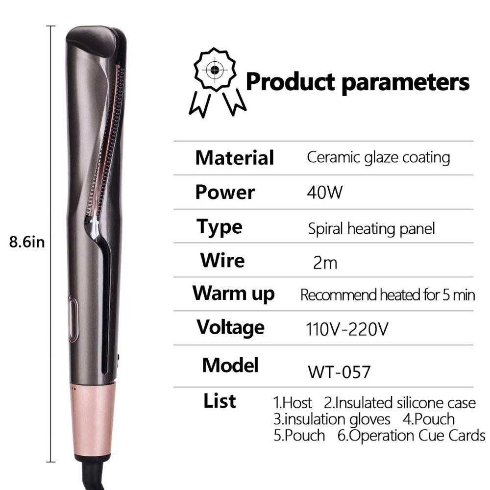 2 In 1 Twist Hair Curling & Straightening Iron Hair Straightener Hair Curler Wet & Dry Flat Iron Hair Styler Tools