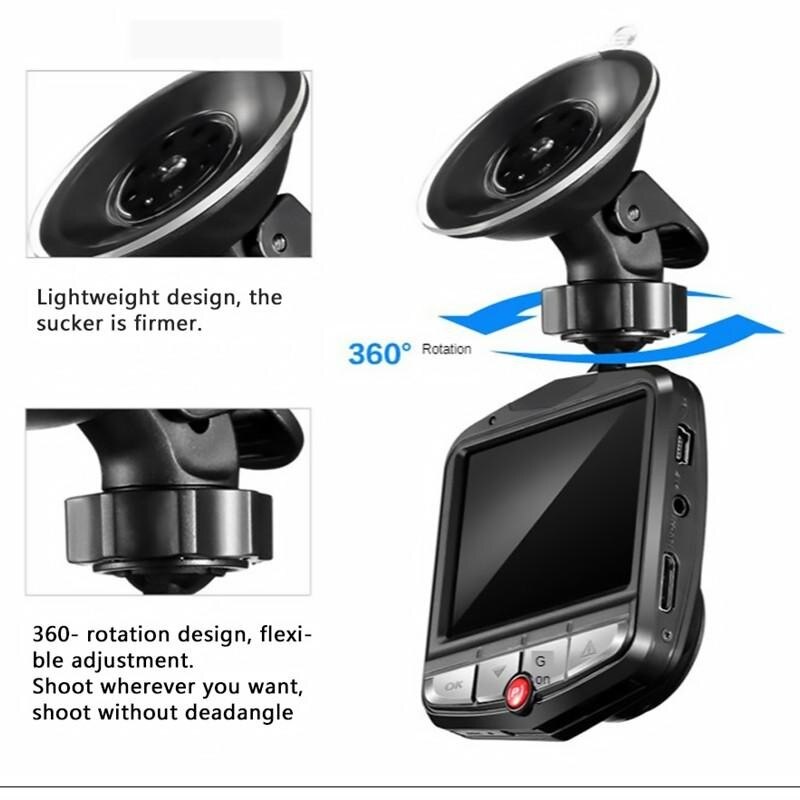 Car DVR Dash Camera HD 1080P Driving Recorder Video Night Vision Loop Recording Wide Angle Motion Detection Dashcam Registrar