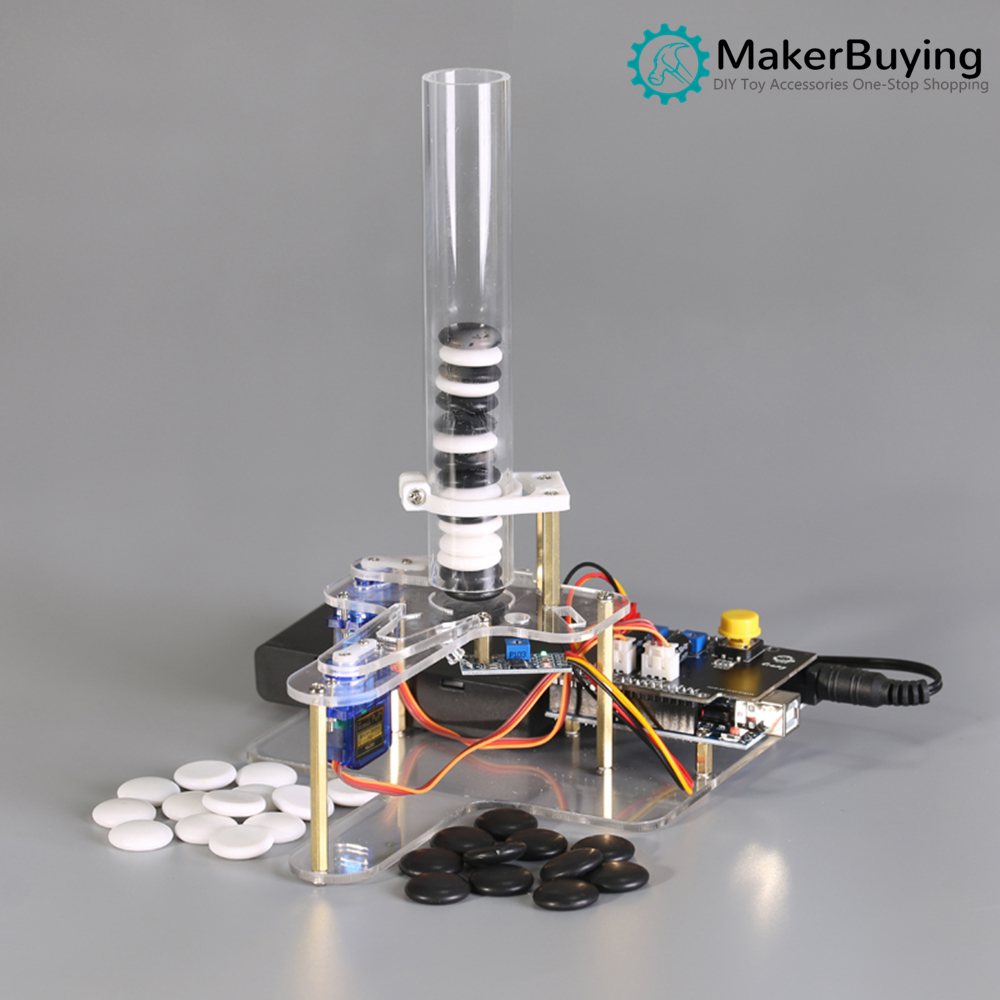 Diy arduino farvesorterer, sort og hvid skakstykker sortering, arduino læringssæt, stilk pædagogisk robot